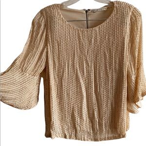Alice + Olivia Beautiful Bernice Beaded Top Small Originally $495 - Champagne